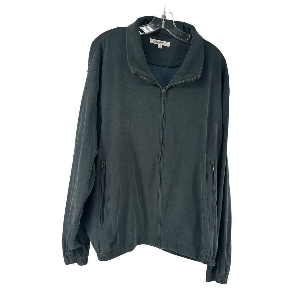 TravelSmith Bomber Jacket Womens Size XXL Gray Full Zip Classic Multi Pockets